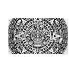 White And Black Maya Calendar Print Polyester Flag