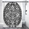 White And Black Maya Calendar Print Premium Shower Curtain