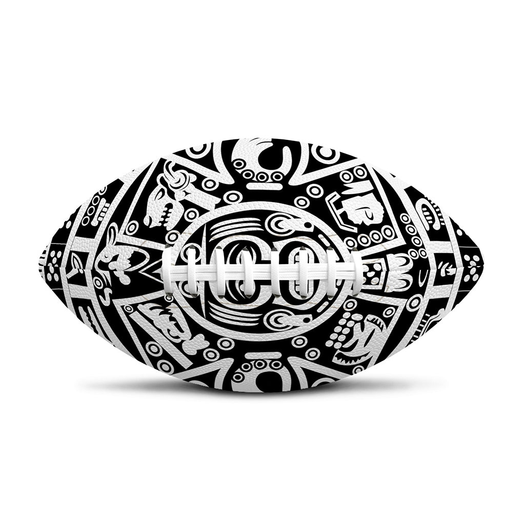 White And Black Maya Calendar Print Rugby Ball
