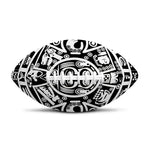 White And Black Maya Calendar Print Rugby Ball