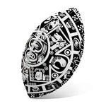 White And Black Maya Calendar Print Rugby Ball