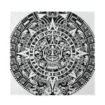 White And Black Maya Calendar Print Silk Bandana