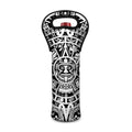 White And Black Maya Calendar Print Single Neoprene Wine Tote