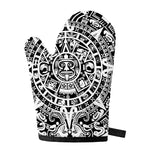 White And Black Maya Calendar Print Single Oven Mitt