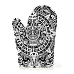 White And Black Maya Calendar Print Single Oven Mitt