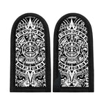 White And Black Maya Calendar Print Skillet Handle Cover
