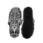 White And Black Maya Calendar Print Slippers