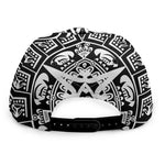 White And Black Maya Calendar Print Snapback Cap