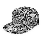White And Black Maya Calendar Print Snapback Cap