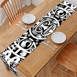 White And Black Maya Calendar Print Table Runner