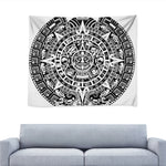 White And Black Maya Calendar Print Tapestry