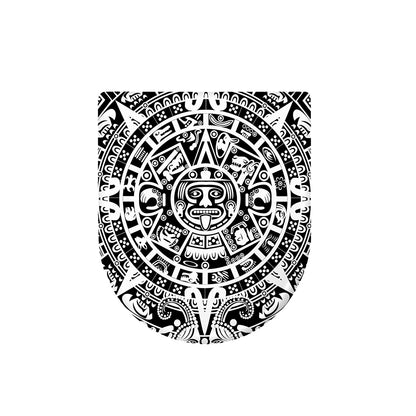 White And Black Maya Calendar Print Toilet Lid Cover