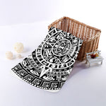 White And Black Maya Calendar Print Towel