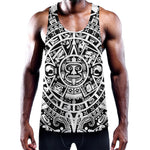 White And Black Maya Calendar Print Training Tank Top