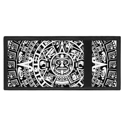 White And Black Maya Calendar Print Trifold Wallet