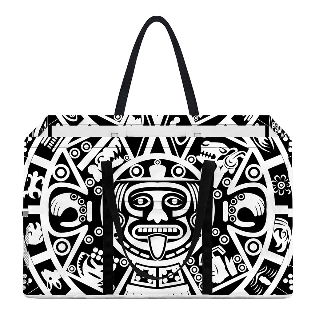 White And Black Maya Calendar Print Utility Tote Bag