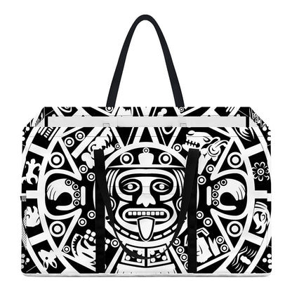 White And Black Maya Calendar Print Utility Tote Bag