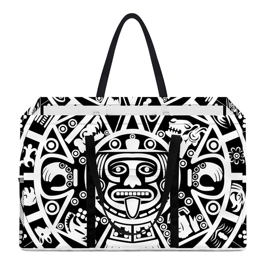 White And Black Maya Calendar Print Utility Tote Bag