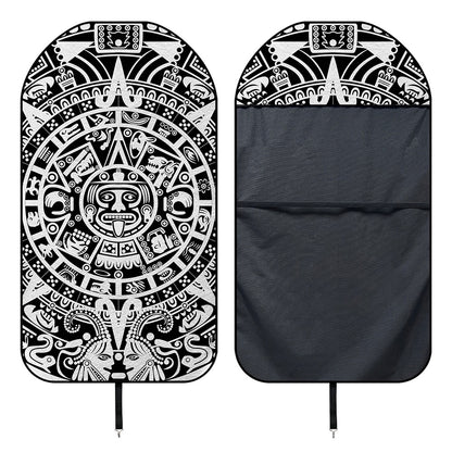 White And Black Maya Calendar Print Waterproof Car Seat Cover