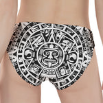 White And Black Maya Calendar Print Women's Panties