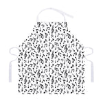 White And Black Music Note Pattern Print Adjustable Apron