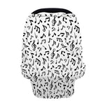 White And Black Music Note Pattern Print Baby Seat Cover