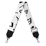 White And Black Music Note Pattern Print Bag Strap