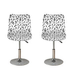 White And Black Music Note Pattern Print Bar Stool Covers