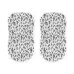 White And Black Music Note Pattern Print Bar Stool Covers