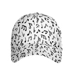 White And Black Music Note Pattern Print Baseball Cap