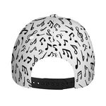 White And Black Music Note Pattern Print Baseball Cap