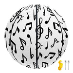 White And Black Music Note Pattern Print Basketball
