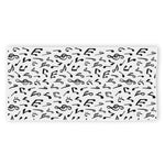 White And Black Music Note Pattern Print Beach Towel