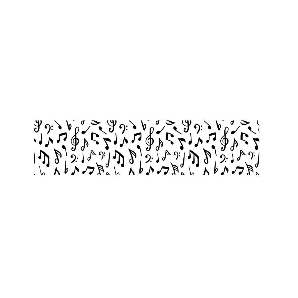 White And Black Music Note Pattern Print Bed Runner