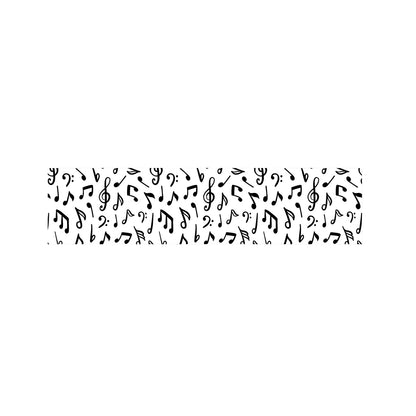 White And Black Music Note Pattern Print Bed Runner