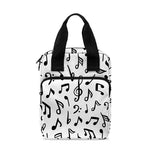 White And Black Music Note Pattern Print Bible Tote Bag