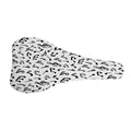 White And Black Music Note Pattern Print Bicycle Seat Cover
