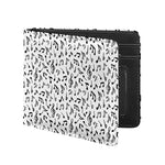 White And Black Music Note Pattern Print Bifold Wallet