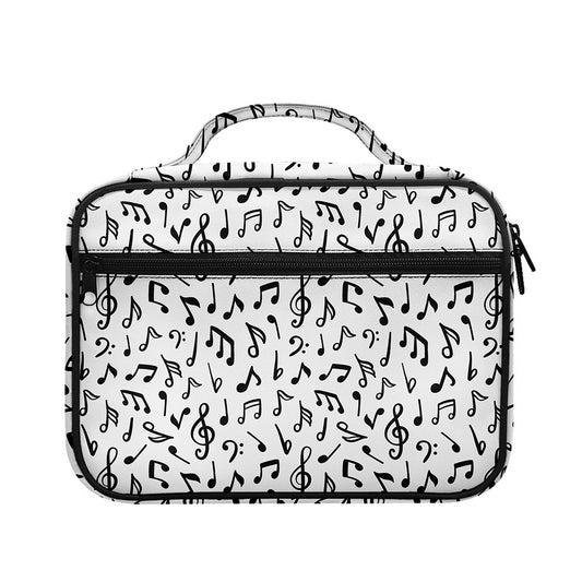 White And Black Music Note Pattern Print Briefcase Bible Bag