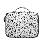 White And Black Music Note Pattern Print Briefcase Bible Bag