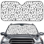 White And Black Music Note Pattern Print Car Windshield Sun Shade
