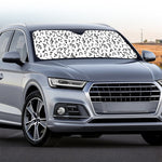 White And Black Music Note Pattern Print Car Windshield Sun Shade