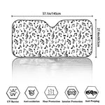 White And Black Music Note Pattern Print Car Windshield Sun Shade
