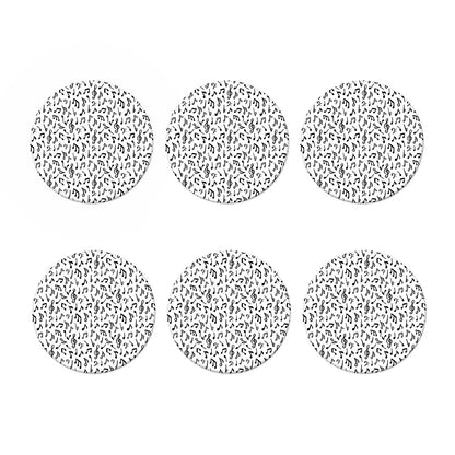 White And Black Music Note Pattern Print Coaster Set