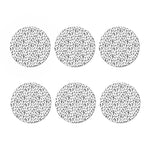 White And Black Music Note Pattern Print Coaster Set