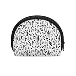 White And Black Music Note Pattern Print Coin Purse