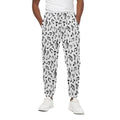 White And Black Music Note Pattern Print Cotton Sweatpants