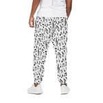 White And Black Music Note Pattern Print Cotton Pants