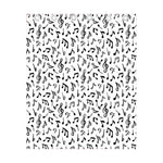 White And Black Music Note Pattern Print Curtain