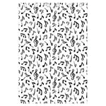 White And Black Music Note Pattern Print Curtain